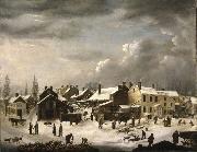 Francis Guy Winter Scene in Brooklyn oil on canvas